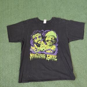 Cheech And Chong Zombie Funny Comedy Movie Black T Shirt Sz Large